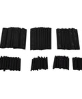 Ultimate 127 PCS Black Heat Shrink Tubing Kit With Durable PE Material And 2 To 1 Shrink Ratio Perfect For Electrical Insulation Repair Diy Projects And Industrial Use At Home Or Shop, assorted sizes laid out