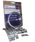 Cut To Size Stainless Steel Worm Gear Clamp System With 8.5 Foot Band And Fasteners For Custom Hose Clamps That Fit Perfectly Anywhere. Kit in package