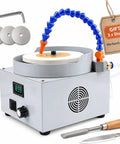 Kickass Heavy Duty Electric Wet And Dry Bench Sander With Three Diamond Discs positioned with digital display for precision use.