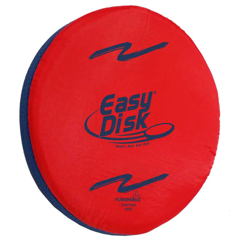 Soft Catch Flying Disc Red for Indoor Outdoor Fun, Safe Frisbee for Kids and Adults, front view with logo.