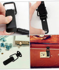 Four Pack Toggle Clamp Latch Kit with Medium Spring Loaded Lock Clips for Doors Windows Cabinets and Lids built in black iron