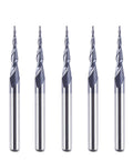 SpeTool 5-pack tapered ball-nose end mills, 1/8 in shank, 0.25 mm radius (0.5 mm dia) tips for CNC routers