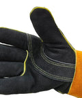 Heavy Duty Leather Welding Gloves With Extra Long Gauntlets For Extreme Heat Protection And Fireproof Work Safety In Your Shop, showing a close-up of the palm.