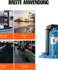 Heavy Duty Hydraulic Toe Jack Lifter, 5 To 10 Ton Capacity, showing smooth operation for auto maintenance in shops.