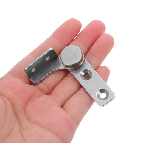 No Brainer 304 Stainless Steel Damping Torque Hinge with Soft Close Positioning for Cabinets shown in hand