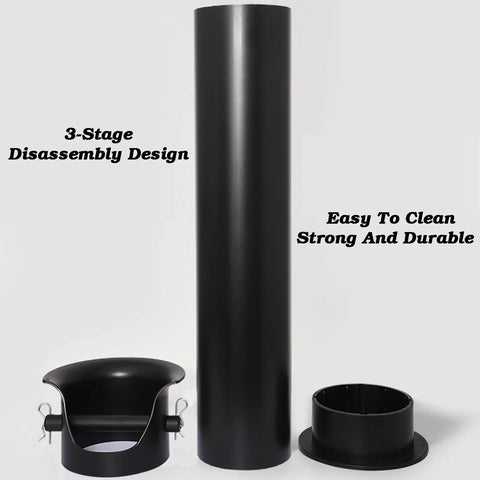 Game Changing Heavy Duty Vertical Espresso Knock Box For Pro Bars And Home Cafes With Reinforced Knock Bar And Spacious 8.6 Liter Grounds Bin Built On A Rock Solid Anti Skid Platform In Clean White parts showing the 3-stage disassembly design.