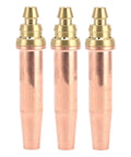 Pro Grade Three Size Cutting Tips Set For Flame Cutting Machines 0.9mm 1.2mm 1.5mm Copper Brass Gas Torch Nozzles For Oxygen Assisted Steel Cutting And Metalworking, three tips