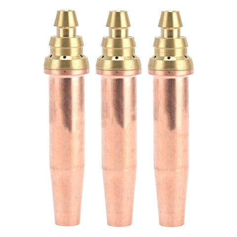 Pro Grade Three Size Cutting Tips Set For Flame Cutting Machines 0.9mm 1.2mm 1.5mm Copper Brass Gas Torch Nozzles For Oxygen Assisted Steel Cutting And Metalworking, three tips