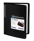Black Thirty Pocket Binder With Plastic Sleeves For Eight Point Five By Eleven Artwork Heavy Duty Pro Grade Art Portfolio Folder open
