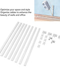 Super Slick Peel And Stick Cable Raceway Cover For TV And Office Walls Strong Adhesive Cord Hider Kit showcasing raceway strips and corner pieces.