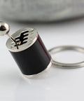 Killer 3D Manual Shifter Keychain With Moving Gear Lever And Hella Realistic Chrome Alloy Auto Part Key Ring Featuring Sweet Ride Design Plus Lit Gift For Gearheads And Car Enthusiasts, close-up view showing detailed gear lever.