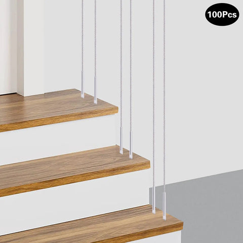 Staircase with No Fuss All In One 100 Pack Swage Lag Screws Stainless Steel T316 Left And Right Handed for wood posts cable railing