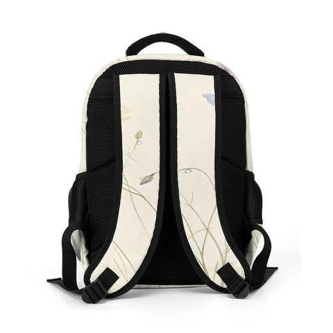 Back view of Dope Multi Shade Wildflowers Printed Backpack for Unisex with padded straps and breathable fabric
