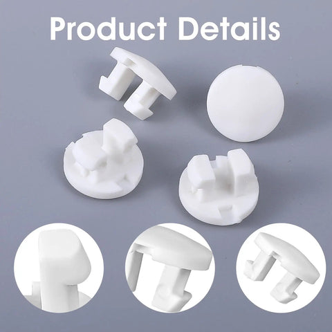 Premium White Bottom Rail Cord Cover Buttons For Horizontal Blinds Swap Out Worn Tape Lock Plugs A Clean Game Changer For Hassle Free Plastic Shade Repair Fixes, 0.6 inch round, white, plastic