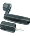 GosoNo Multifunctional String Winder With Bridge Pin Puller Remover Tool showing detachable hexagonal bit in black durable plastic design.