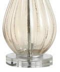 Base of the Champagne Glass Table Lamp With Teardrop Crystal Accent, 32.75 Inch Tall, features champagne-tinted glass and acrylic base.
