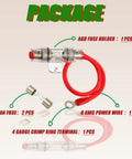 Badass AGU Fuse Holder Rated For 60 Amps Packed With 8 Gauge AWG Oxygen Free Copper Wire with two fuses and terminal.