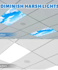 Six Magnetic Fluorescent Light Covers For Classrooms And Offices, 4x2 Feet Ceiling Light Filters With Sky Cloud Design comparison