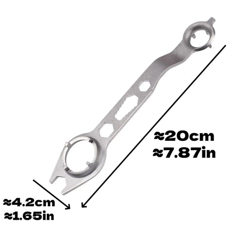Heavy Duty 2 Piece Angle Grinder Wrench Kit Featuring A Solid Four Prong Flange Spanner for quick disc changes, 20cm metal spanner.
