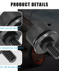 Heavy Duty Aluminum Knurled Motorcycle Seat Bolt Screws Featuring No Fuss Quick Swap, showcasing side curved design and anti-loosening washers.