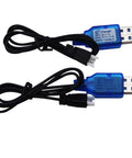 Two Pack 3.7V LiPo USB Charge Cable With MX2.0 2P Plug For RC Drones Planes Boats Helicopters And Other MX2.0 Battery Toys