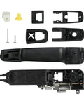 Heavy Duty Exterior Door Handle And Reinforcement Plate Kit For 2008 To 2011 Ford Focus Front Left Driver Side parts layout including handle and brackets.