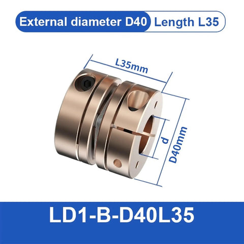 Flexible Aluminum Motor Shaft Coupler LD Diaphragm For 3D Printer High Precision Cardan Joint Rc Car Upgrade Gear Accessory Solid Performance, D40mm L35mm.