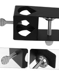 Heavy Duty Torch Clamp Holder Mount For Deck Lights And Tiki Torches On Porches Railings And Outdoor Spaces Durable Iron Clamp Mount Weatherproof Easy Install Ready To Rock For Patio Garden And Deck Party Lighting close-up