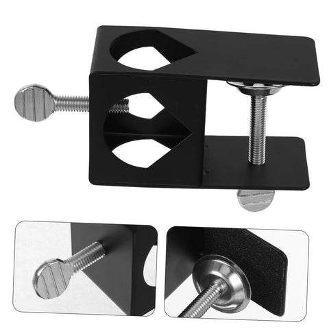 Heavy Duty Torch Clamp Holder Mount For Deck Lights And Tiki Torches On Porches Railings And Outdoor Spaces Durable Iron Clamp Mount Weatherproof Easy Install Ready To Rock For Patio Garden And Deck Party Lighting close-up