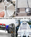Assorted images of DIY crafts and metalworking projects using Three Quarters Inch Diameter 304 Stainless Steel Round Rod, Ten Inch Length, Solid Bar For DIY Metal Craft And Metalworking, Rust Resistant 1 Piece Great For DIY Projects And Jewelry Making, including mechanical models and a boat.