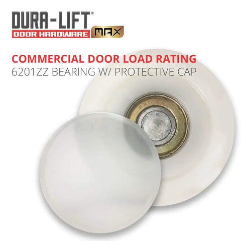Ultra Life 3 Inch Sealed 6201ZZ Nylon Garage Door Roller with protective cap