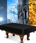 Heavy Duty 8ft Pool Table Cover Waterproof Fade Resistant Windproof Scratch Resistant Black Billiard Snooker Table Cover Shield