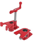 Heavy Duty Steel Pipe Clamps With Comfort Grip Rubber Sleeves, Quick Release Woodworking Screw Vise for furniture repairs and panel joints.