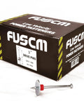 Three Inch Powder Actuated Fasteners With One Inch Washer Drive Pins PW300 100 Pack For Concrete Masonry And Steel box with pin
