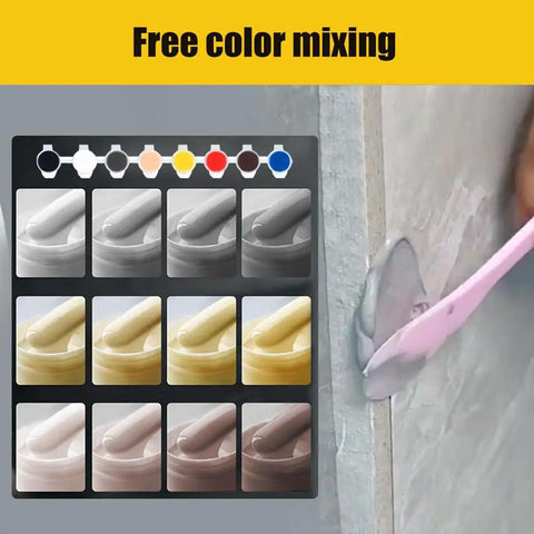 Tile Crack Repair Kit For Porcelain Marble Granite Ceramic Glaze Chips Holes DIY Repair Paste applied on tile surface with color palette