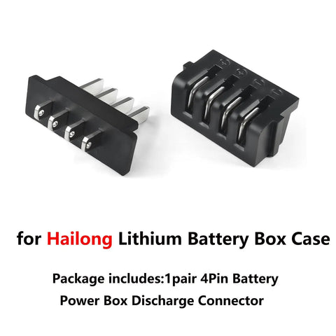 Ebike Battery Power Discharge Connector 4 Pins Male Or Female Plug For Hailong 1 2 Max Base Plate Mounted Parts Replacement Compatible With Hailong Battery Box And Ebike Pack