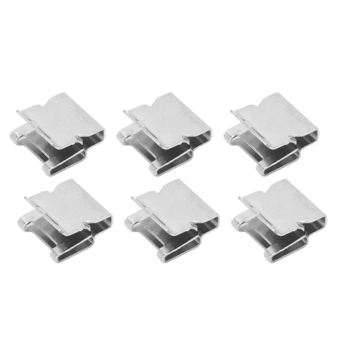 Heavy Duty 304 Stainless Steel Solar Panel Cable Clips 100 Pack six clips shown for securing solar wiring.