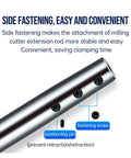 Close-up of One Piece Rock Solid Seismic Side Fixed Extension Rod Built Like A Tank For Mills Lathes And CNC Gear highlighting side fastening features.