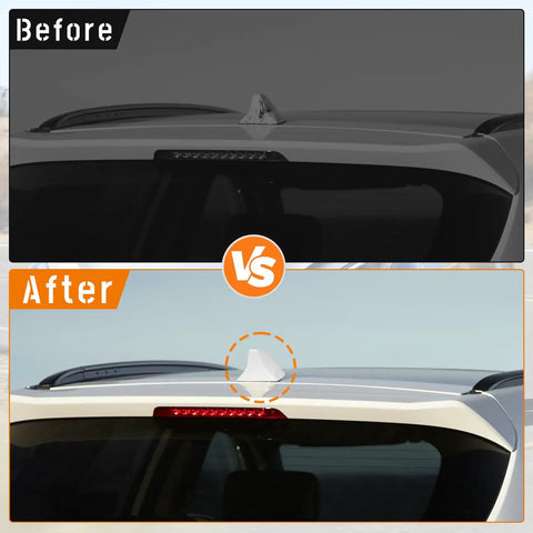 Before and after comparison of Shark Fin Antenna Cover For Hyundai Santa Fe GPS 2012 2013 2014 2015 2016 2017 2018