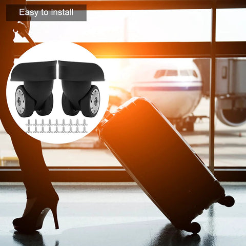 A88 Multi Hole Wheel Replacement Set for Small Black Trolley Suitcases Universal Caster Wheels Constructed from PP and PET