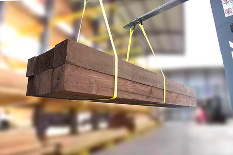 6 Ft By 1 In Lift Sling One Ply With Black Wear Guard Ends, 1600 Lb Vertical WSTDA Rating, lifting wood planks