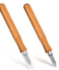 2 Pack Heavy Duty Marking Knife With High Carbon Steel Blade Double Edge Woodworking Scribing Tool And Ergonomic Hardwood Handle Build For The Long Haul Kickass Precision showing two ergonomic hardwood handled knives.