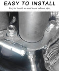 Heavy Duty 2 Pack Split Flange Repair Kit For Cars And Motorcycles 2 Bolt Flat Oval Design 2.25 Inch Exhaust Pipe Replacement installed on exhaust pipe.