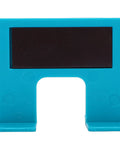 Front view of blue magnetic hinge plate from 2 Piece Cabinet Door Hinge Jig Set For Precise Mounting And Fast Door Installation