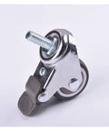 Close-up of a swivel caster with threaded stem for 4 Pack Stem Threaded Caster Wheels for Office Chairs and Heavy Duty Furniture.