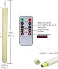 Battery Operated Flameless Taper Candles With Remote And Timer, Realistic 3D Flickering Flame, Ivory Dripless Floating Window Candles For Home Decor, Safe LED Candles That Create A Cozy Ambience And A Lit Vibe shown with control