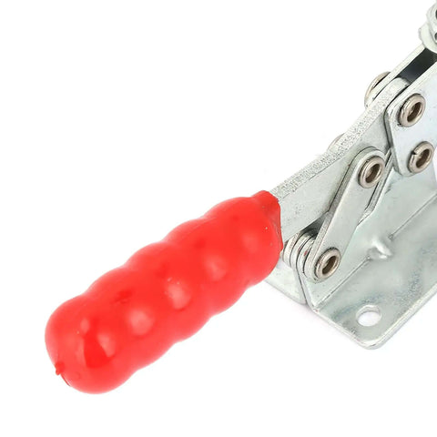 Built Tough Carbon Steel Horizontal Toggle Clamp with red handle for Woodworking Machines and Consoles Wearproof Heavy Duty Fixture