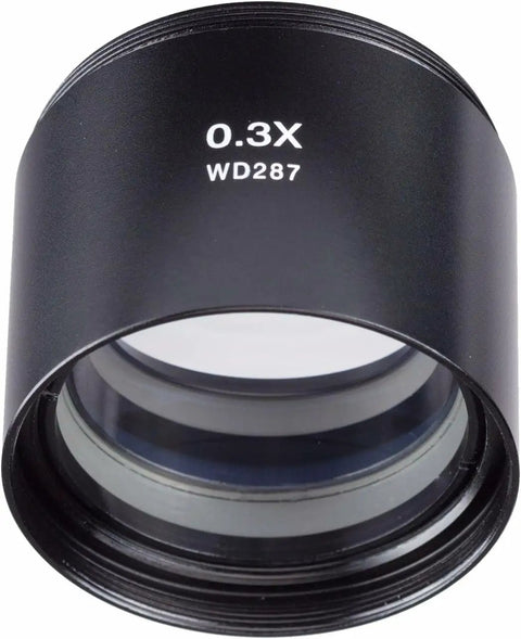 0.3x Barlow Lens For ZM Series Stereo Microscope Heads 48mm Mounting Diameter Boosts Your Viewing Range And Working Distance With Easy Mounting And Clear Optics For Precise Observations, black lens
