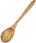 13.5 Inch Teak Cooking Spoon Wooden Mixing Spoon Handcrafted From Teak With High Moisture Resistance For Nonstick Cookware
