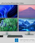 Game Changer Thunderbolt 5 Laptop Docking Station With Dual Hdmi 2.0 Ports And Quad Monitor Setup For Windows Workstations, showing four connected screens.